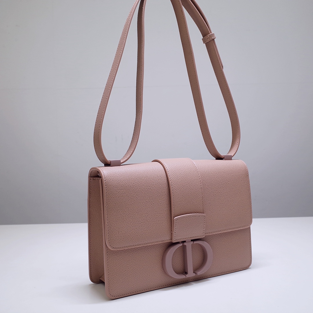 30 Montaigne Bag Pink Grained Calfskin